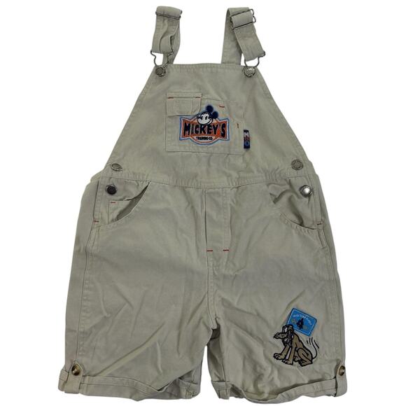 Disney Other - Vintage Disney Mickey Mouse Overalls Embroidered Main Street Disney 5T Tan Khaki